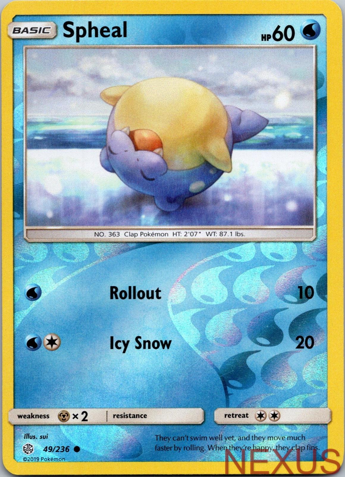 Spheal 49/236 Common Reverse Holo Near Mint