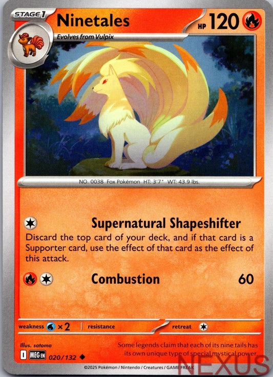 Ninetales 020/132 Uncommon Mega Evolution Near Mint