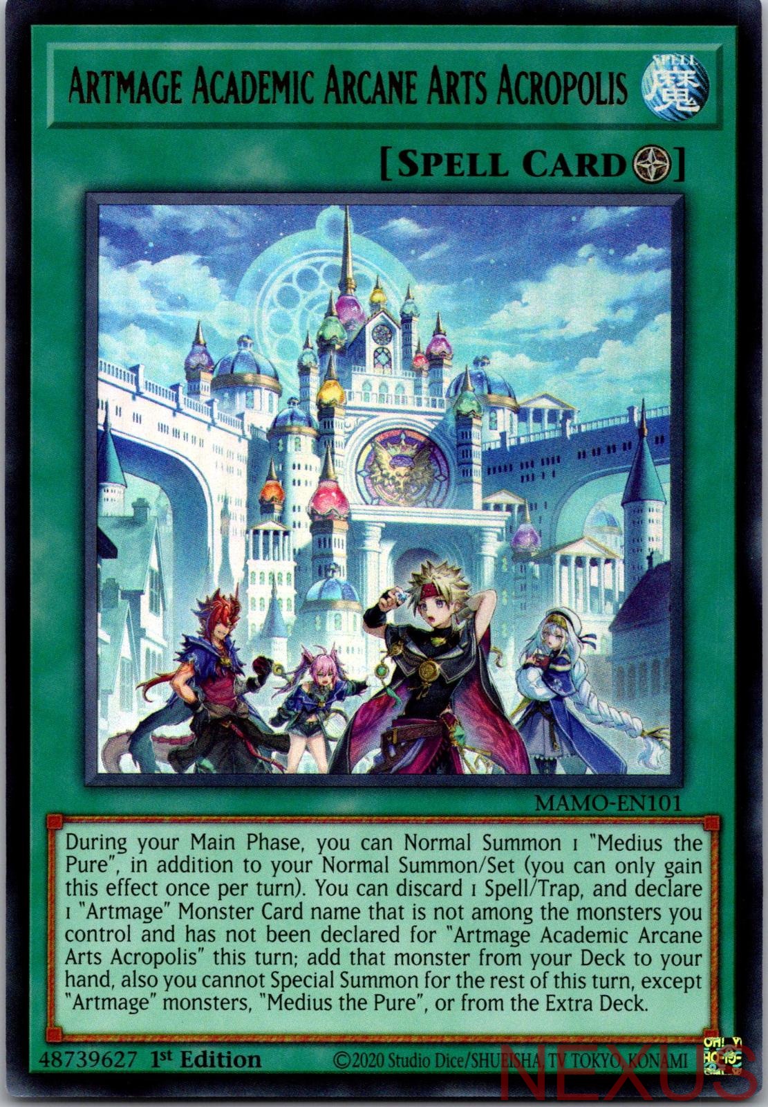 Artmage Academic Arcane Arts Acropolis MAMO-EN101 Yu-Gi-Oh 1st Edition NM