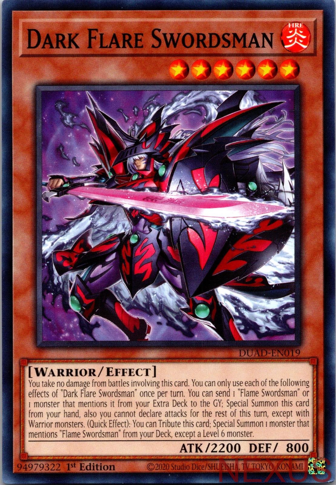 Dark Flare Swordsman DUAD-EN019 Common Duelist's Advance 1st Edition Near Mint