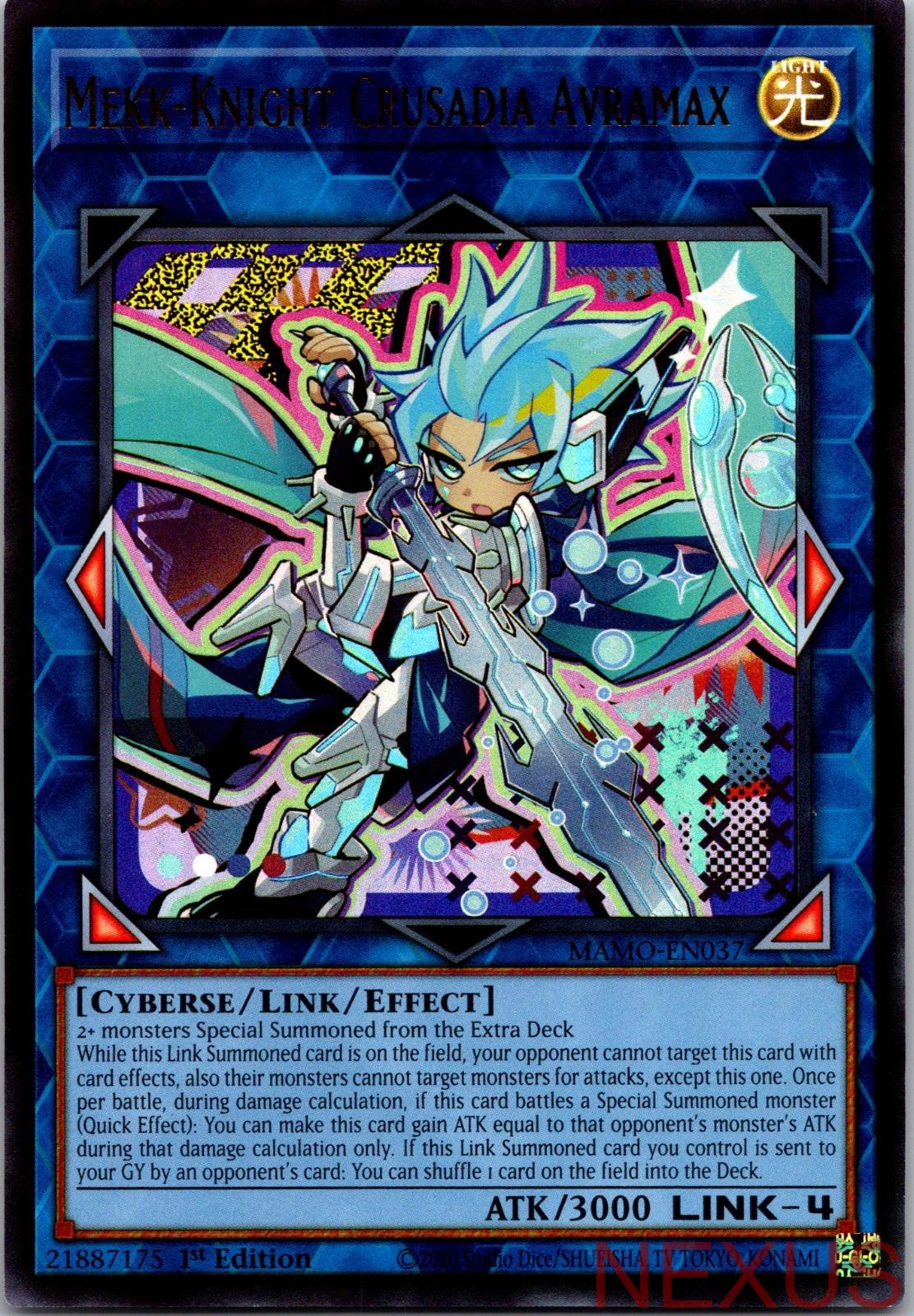 Mekk-Knight Crusadia Avramax MAMO-EN037 Yu-Gi-Oh 1st Edition NM