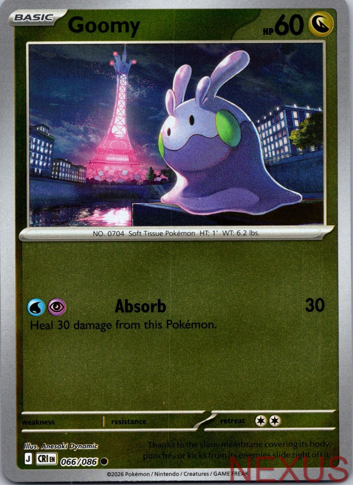 Goomy 066/086 Common Reverse Holo Near Mint