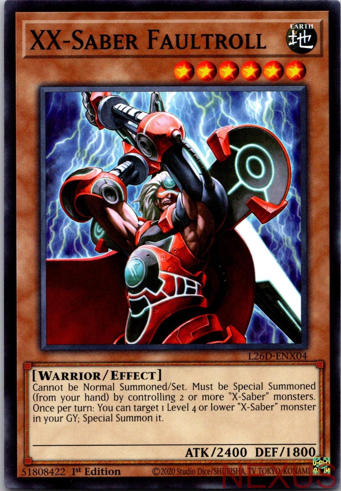 XX-Saber Faultroll L26D-ENX04 Common Legendary Modern Decks 2026 1st Edition NM
