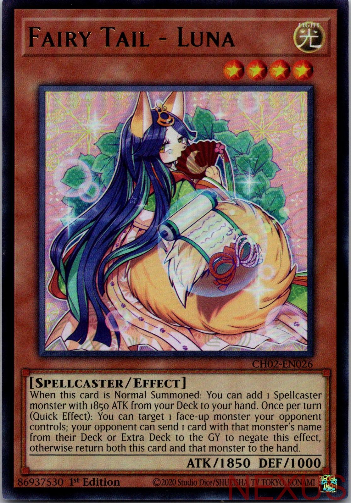 Fairy Tail - Luna CH02-EN026 Ultra Rare 1st Edition Near Mint