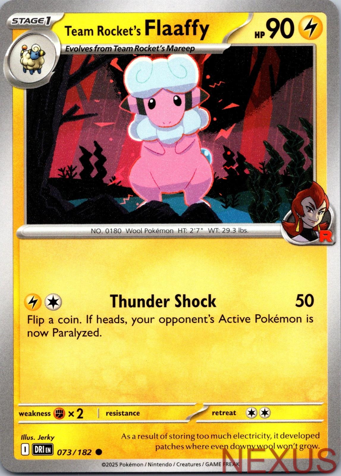 Team Rocket's Flaaffy 073/182 Common Near Mint