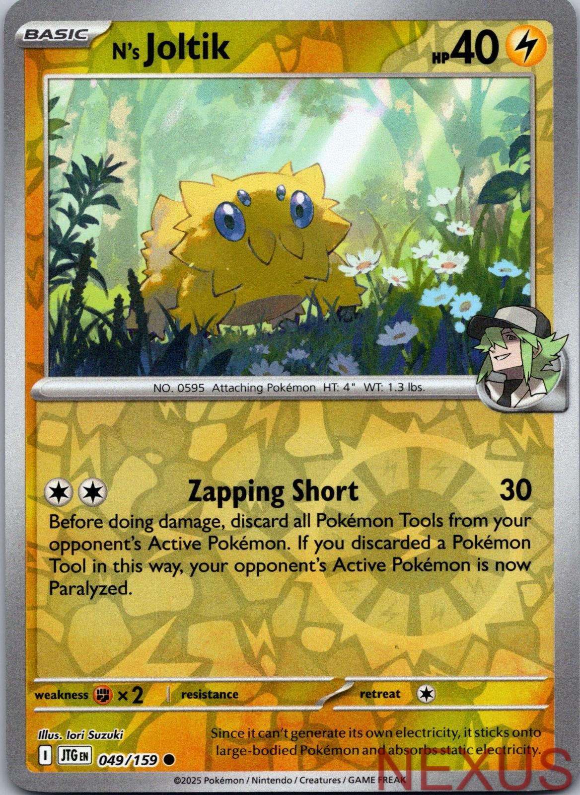 N's Joltik 049/159 Common Reverse Holo Near Mint