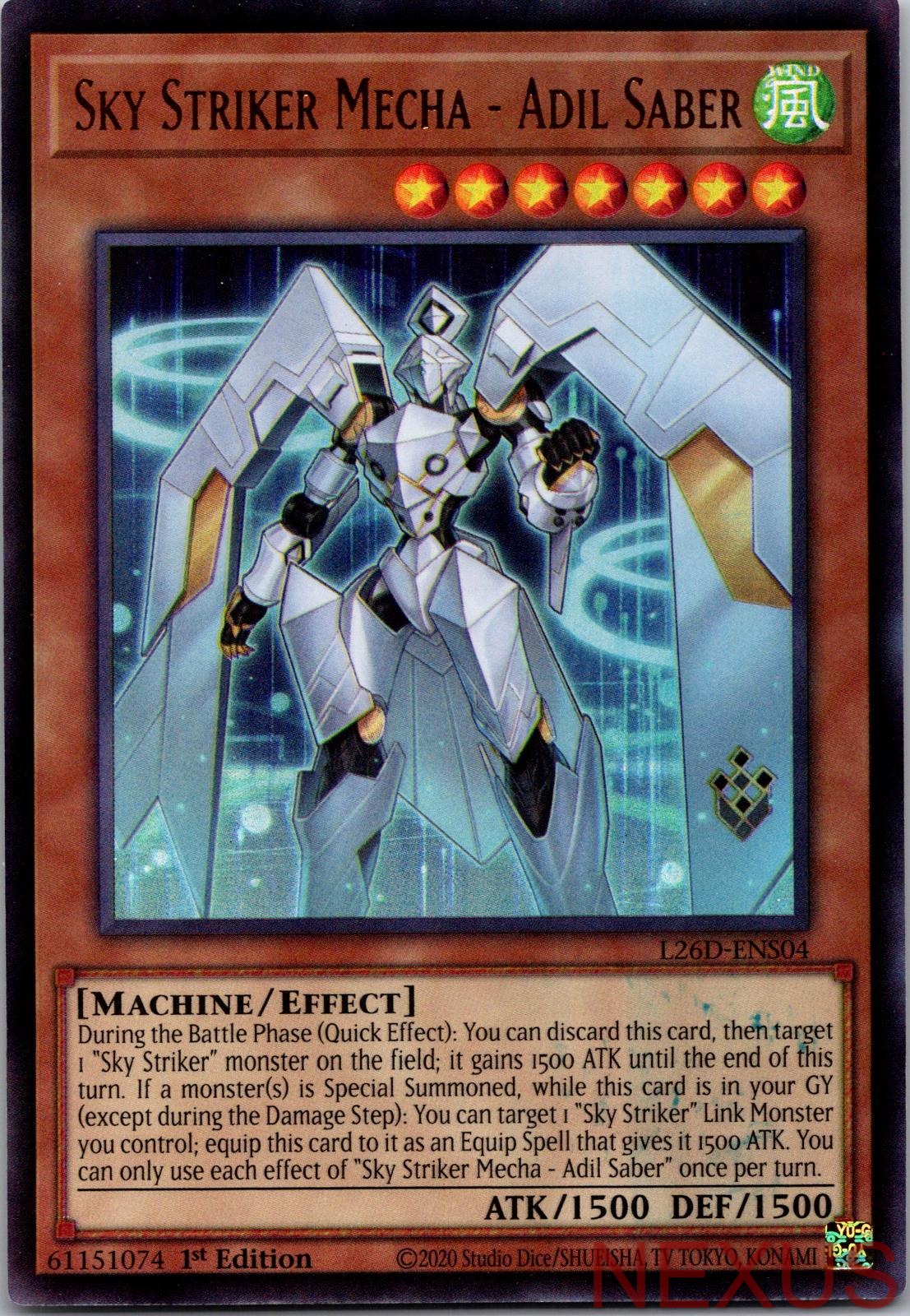 Sky Striker Mecha - Adil Saber L26D-ENS04 Ultra Rare 1st Edition Near Mint