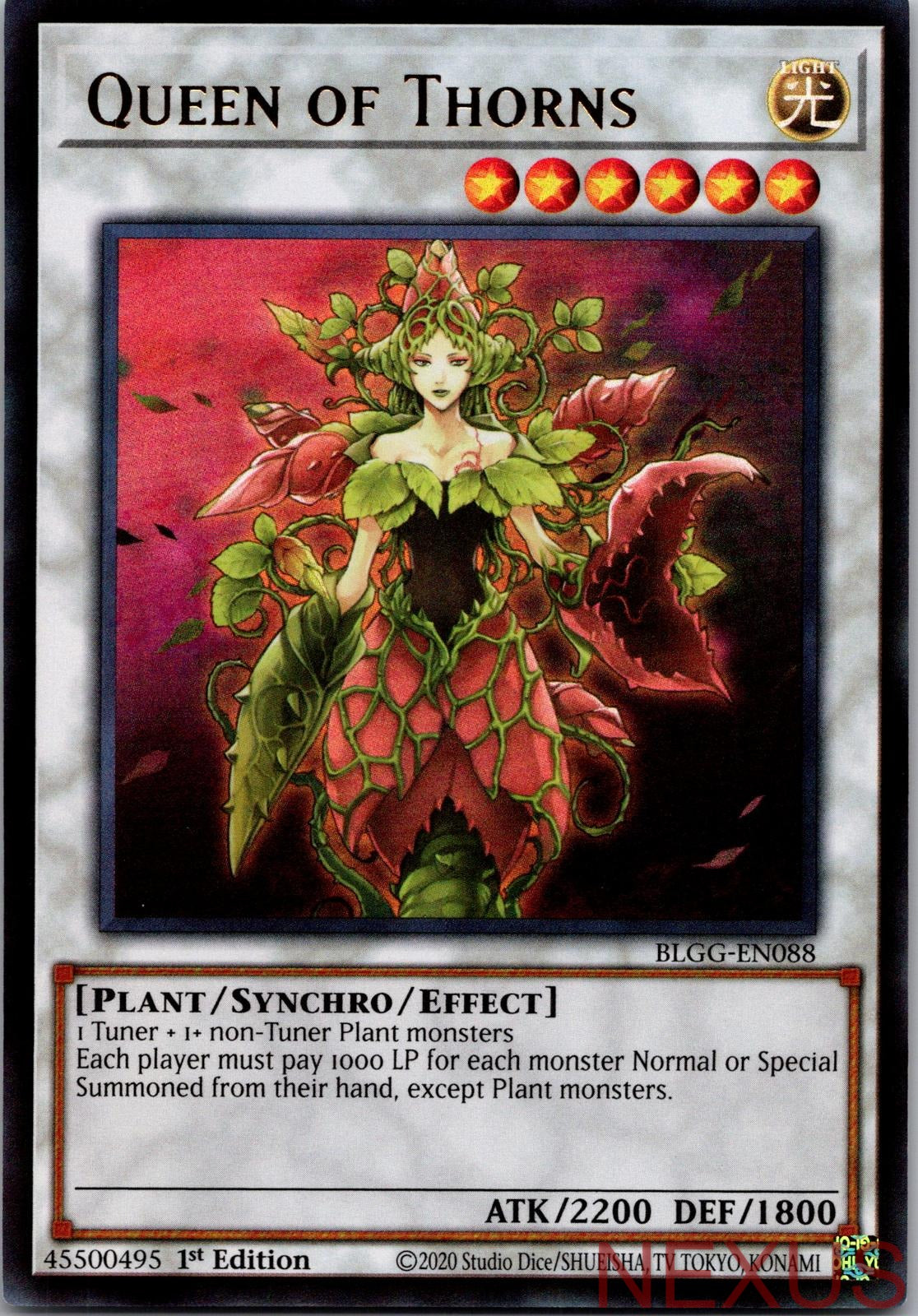 Queen of Thorns BLGG-EN088 Ultra Rare 1st Edition Near Mint