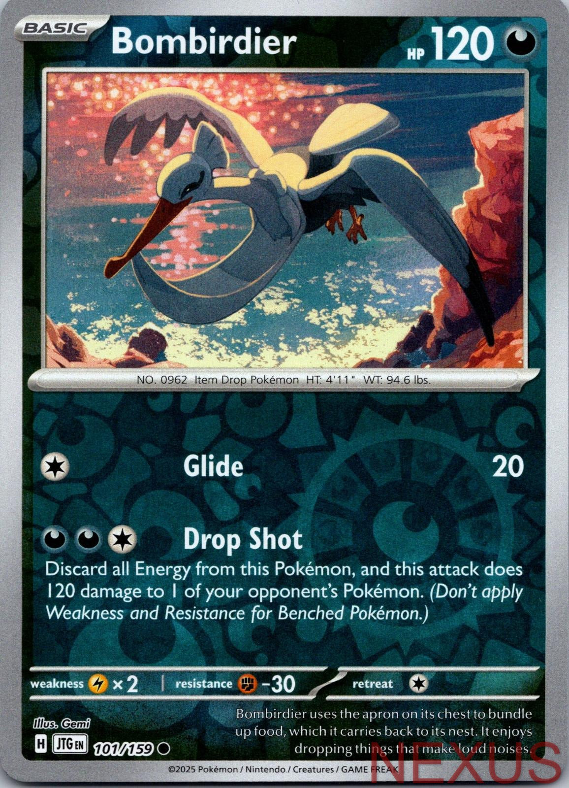 Bombirdier 101/159 Common Reverse Holo Near Mint