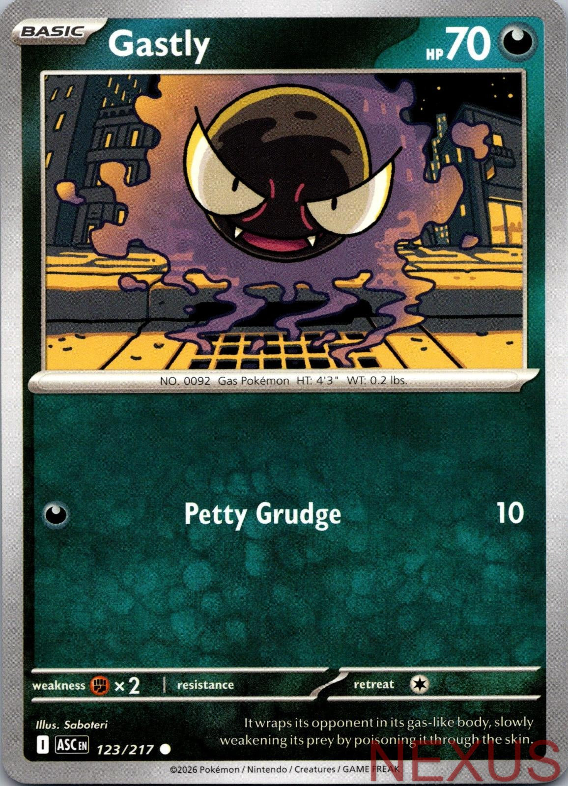 Gastly 123/217 Common Near Mint