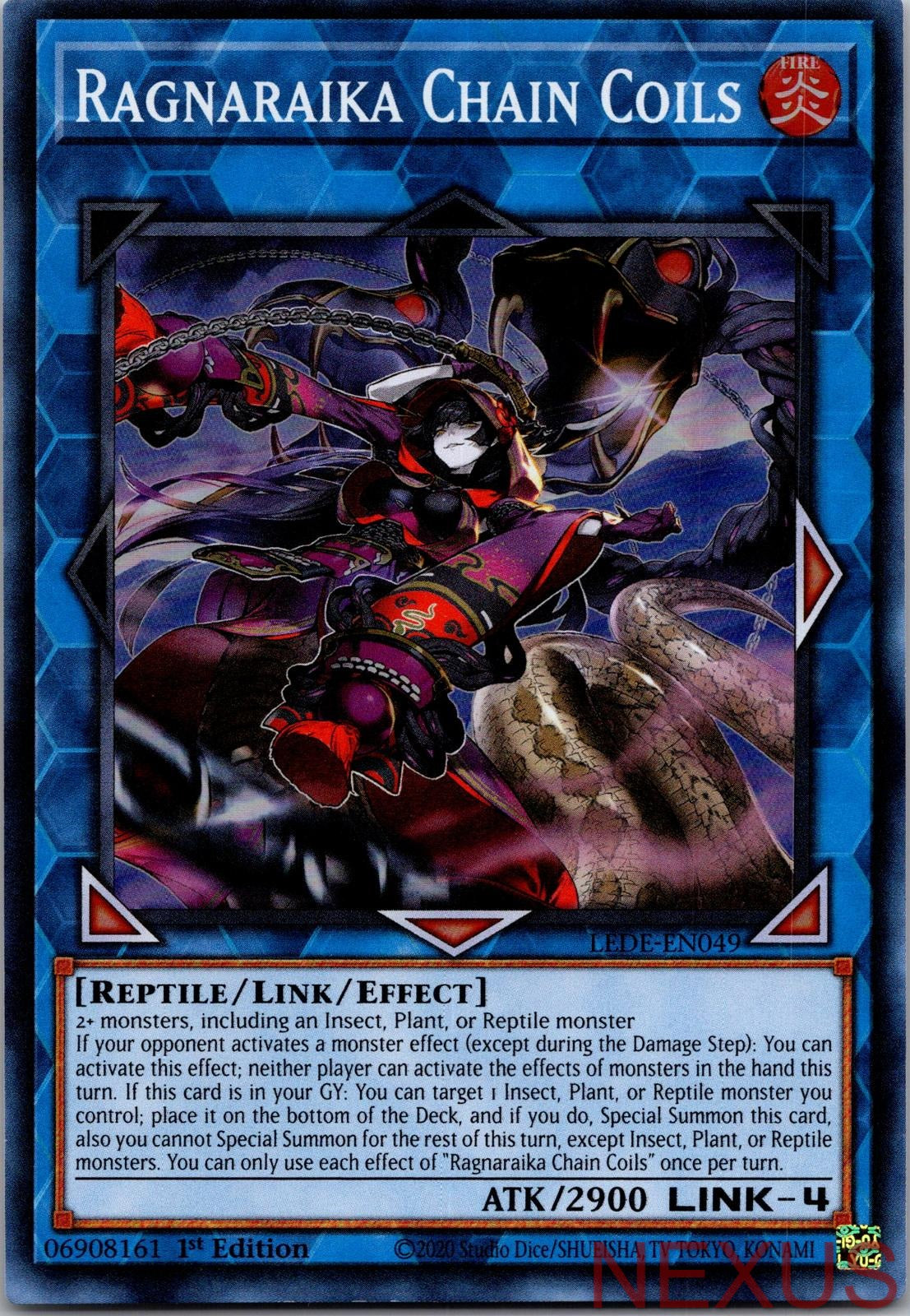 Ragnaraika Chain Coils LEDE-EN049 Super Rare 1st Edition Near Mint