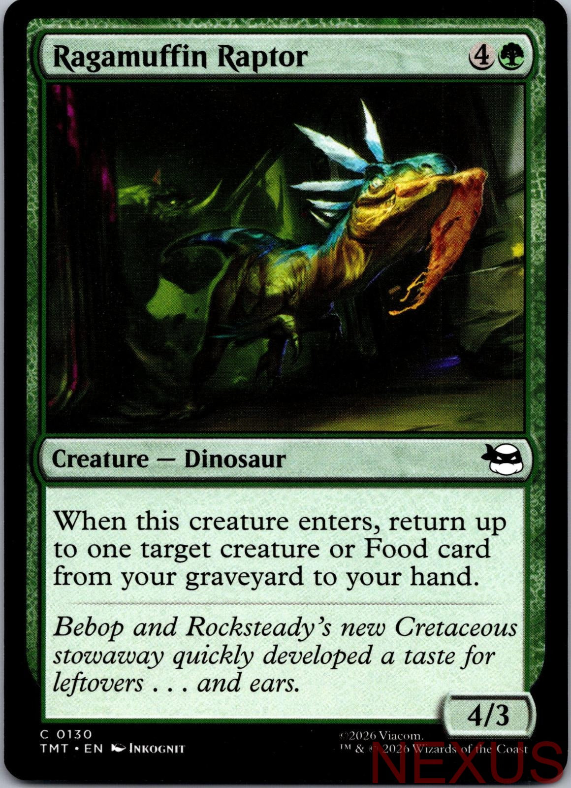 Ragamuffin Raptor 0130 Teenage Mutant Ninja Turtles Magic: The Gathering NM