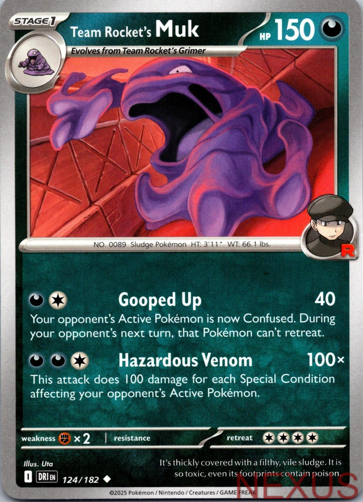 Team Rocket's Muk 124/182 Uncommon Near Mint