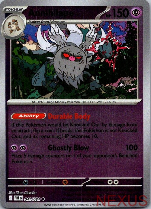 Annihilape 041/084 Uncommon Pitch Black Pokemon Reverse Holo Near Mint