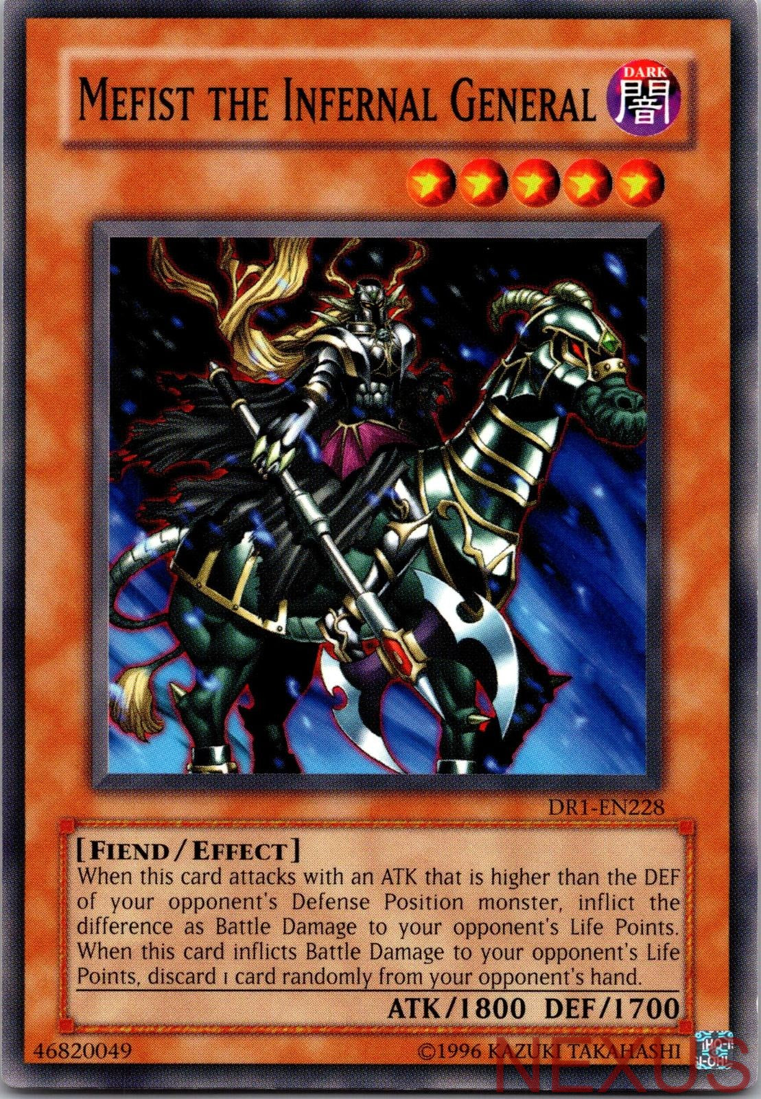 Mefist the Infernal General DR1-EN228 Dark Revelation Volume 1 Unlimited NM