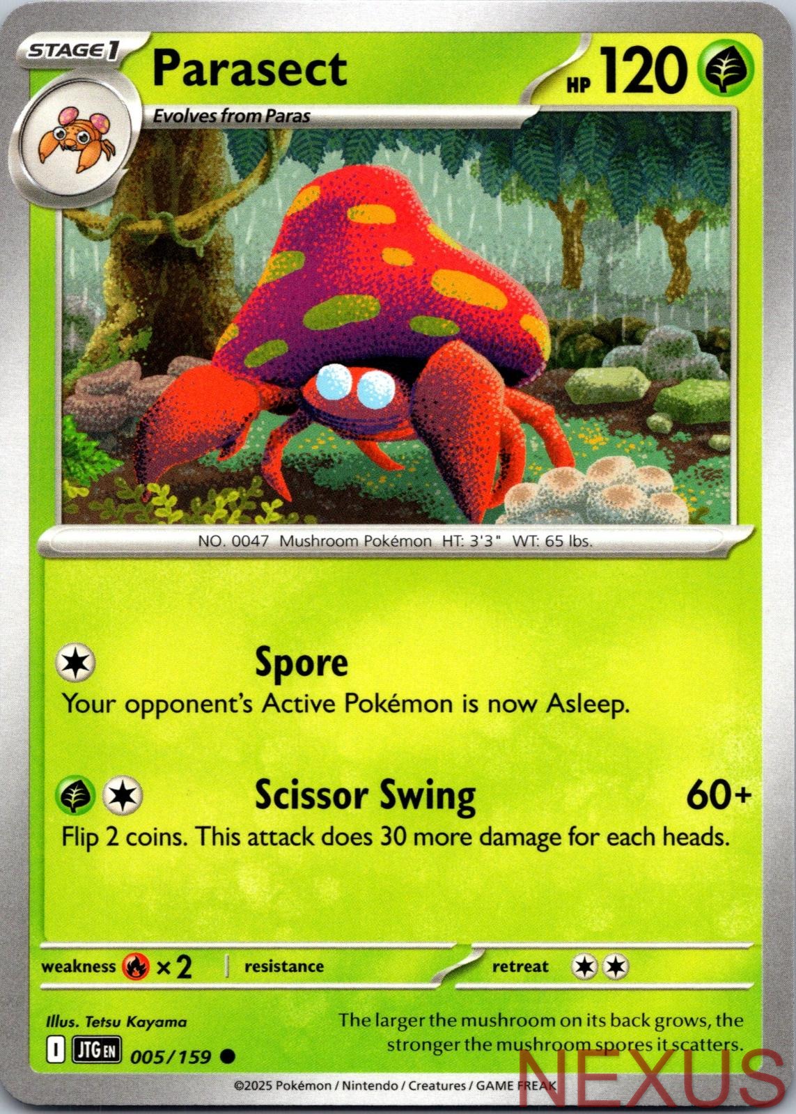 Parasect 005/159 Common Near Mint