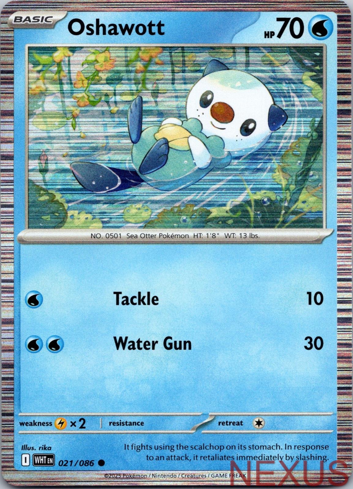 Oshawott (Unova Poster Collection) 021/086 Holo Common Near Mint