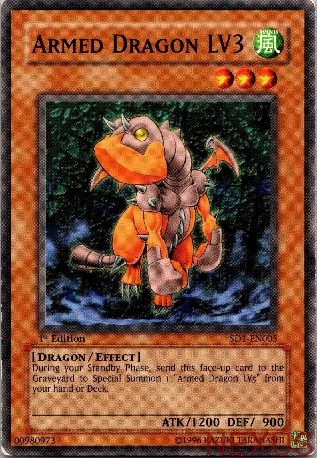 Armed Dragon LV3 SD1-EN005 Structure Deck: Dragon's Roar Yu-Gi-Oh 1st Edition NM