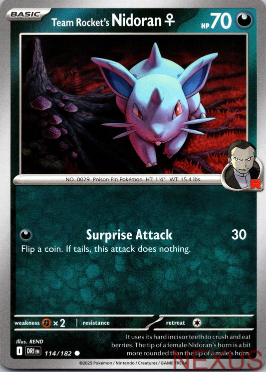 Team Rocket's NidoranF 114/182 Common Near Mint