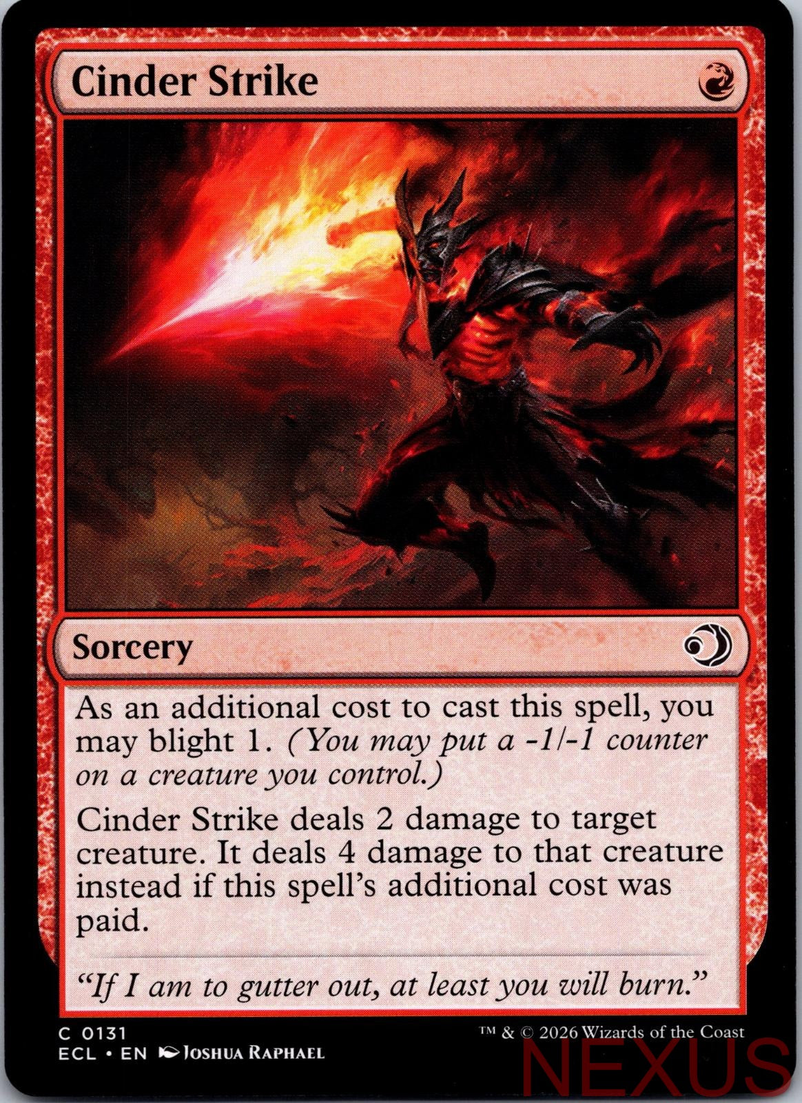 Cinder Strike 131 Common Near Mint