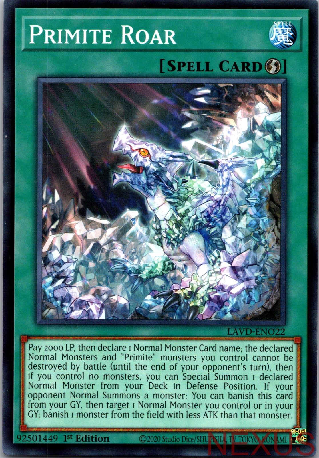 Primite Roar LAVD-ENO22 Common / Short Print 1st Edition Near Mint