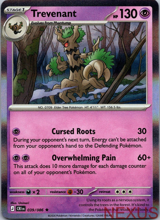 Trevenant 039/086 Holo Rare Near Mint