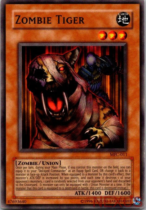 Zombie Tiger MFC-011 Common Magician's Force Yu-Gi-Oh Unlimited Near Mint