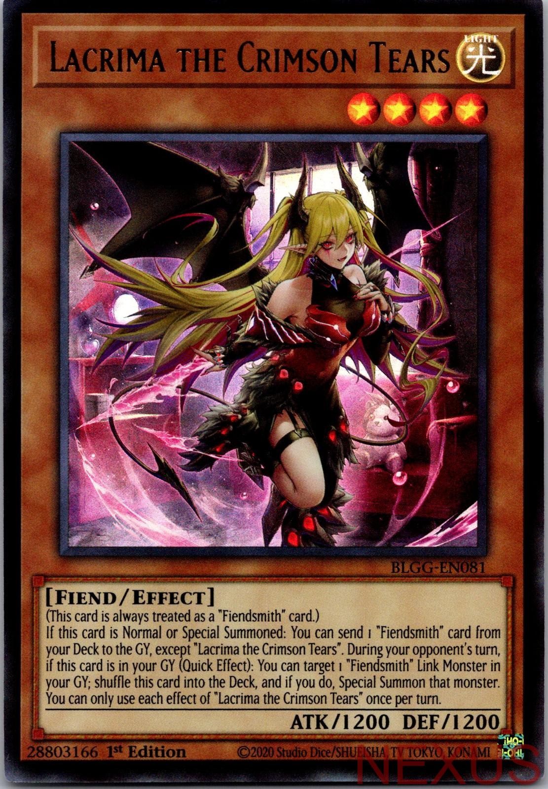 Lacrima the Crimson Tears BLGG-EN081 Ultra Rare 1st Edition Near Mint