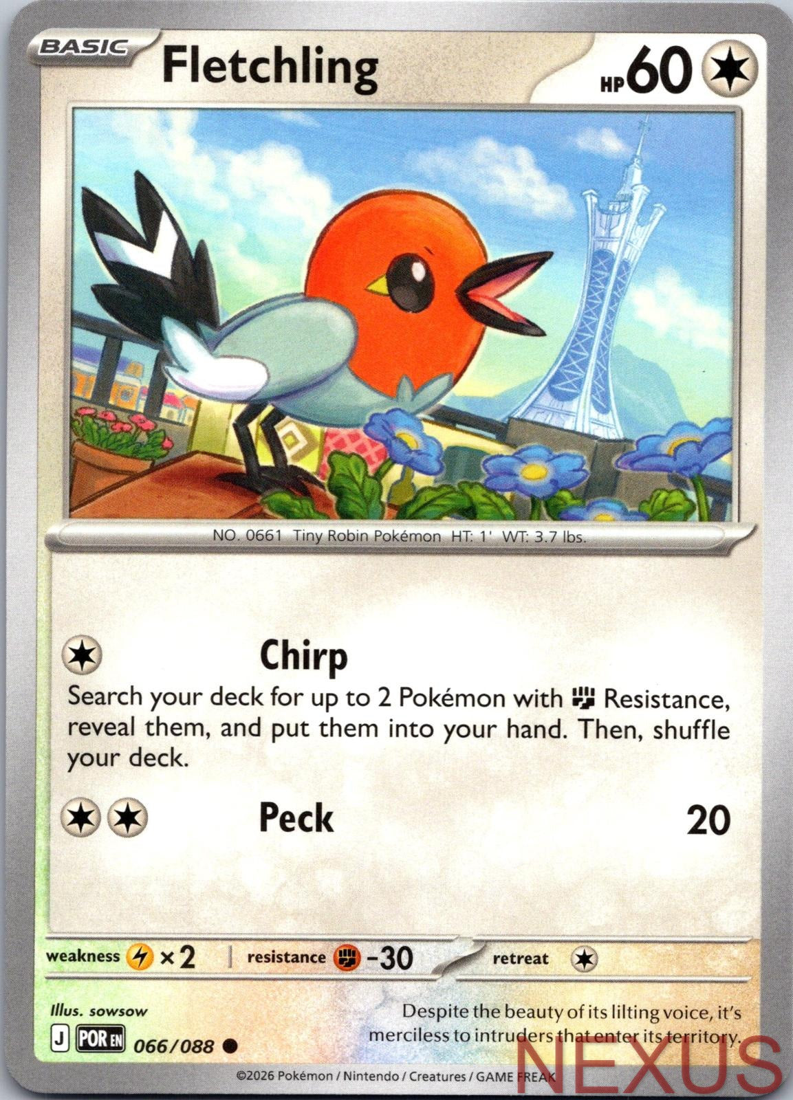 Fletchling 066/088 Common Near Mint