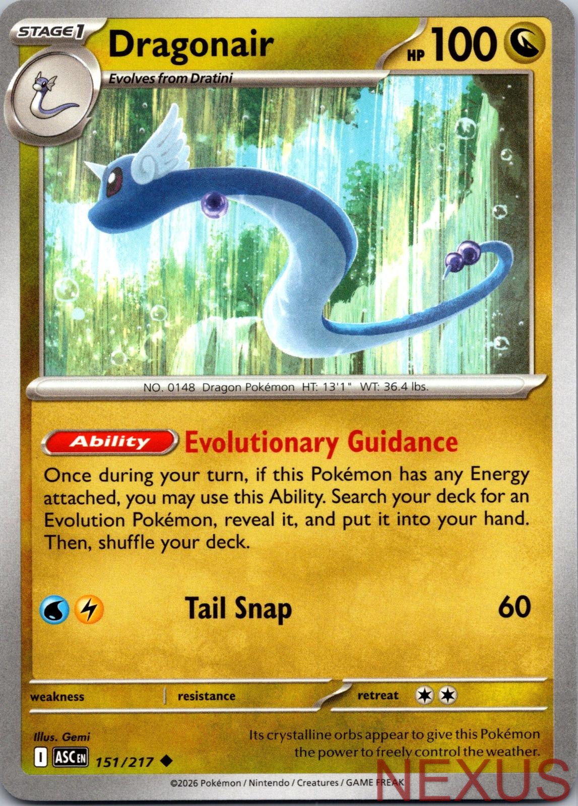 Dragonair 151/217 Uncommon Near Mint