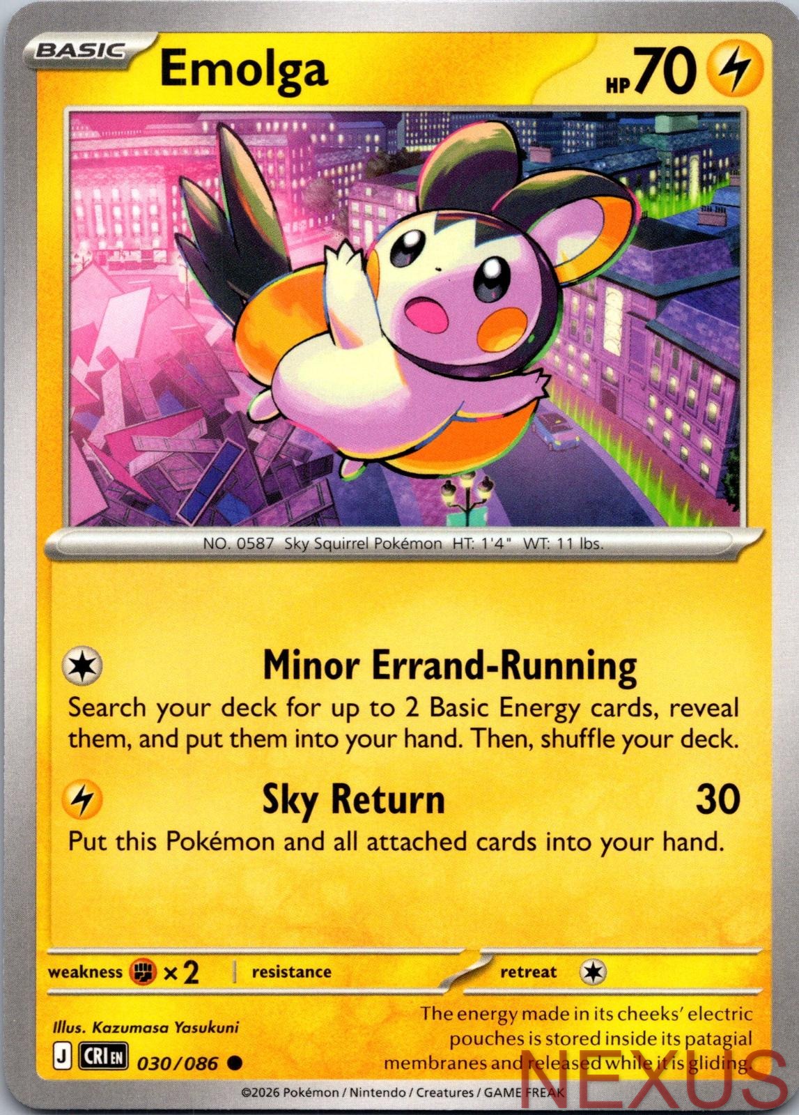 Emolga 030/086 Common Near Mint
