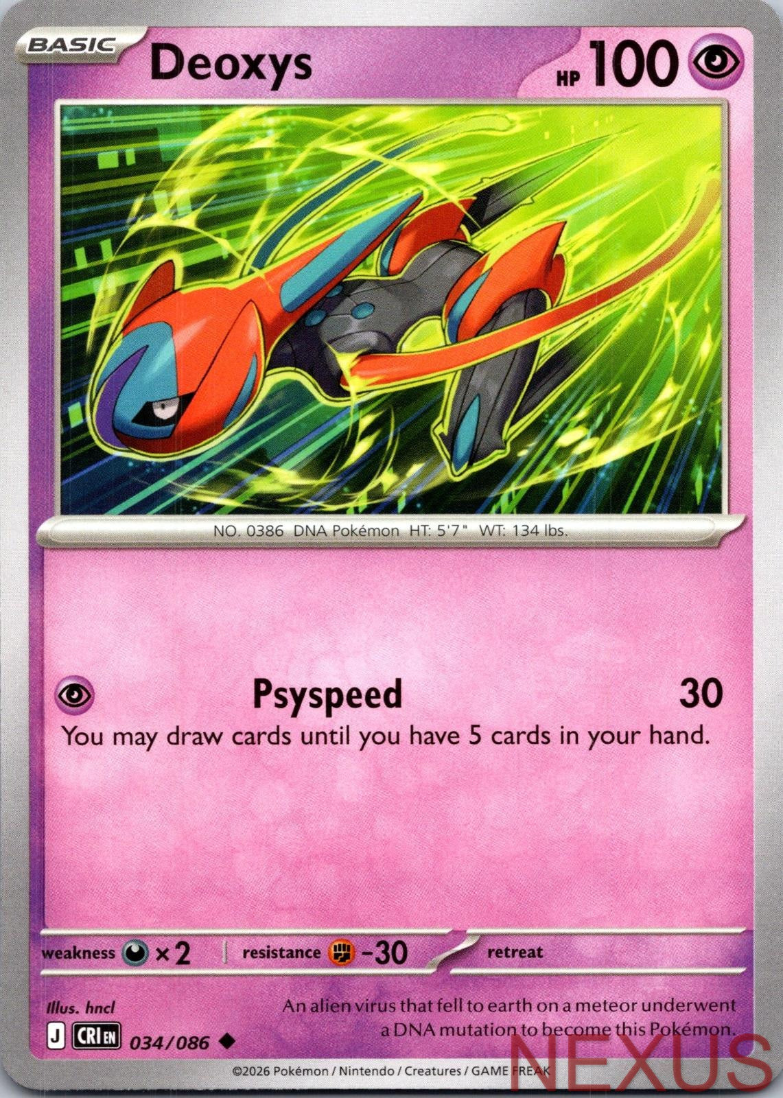Deoxys 034/086 Uncommon Near Mint