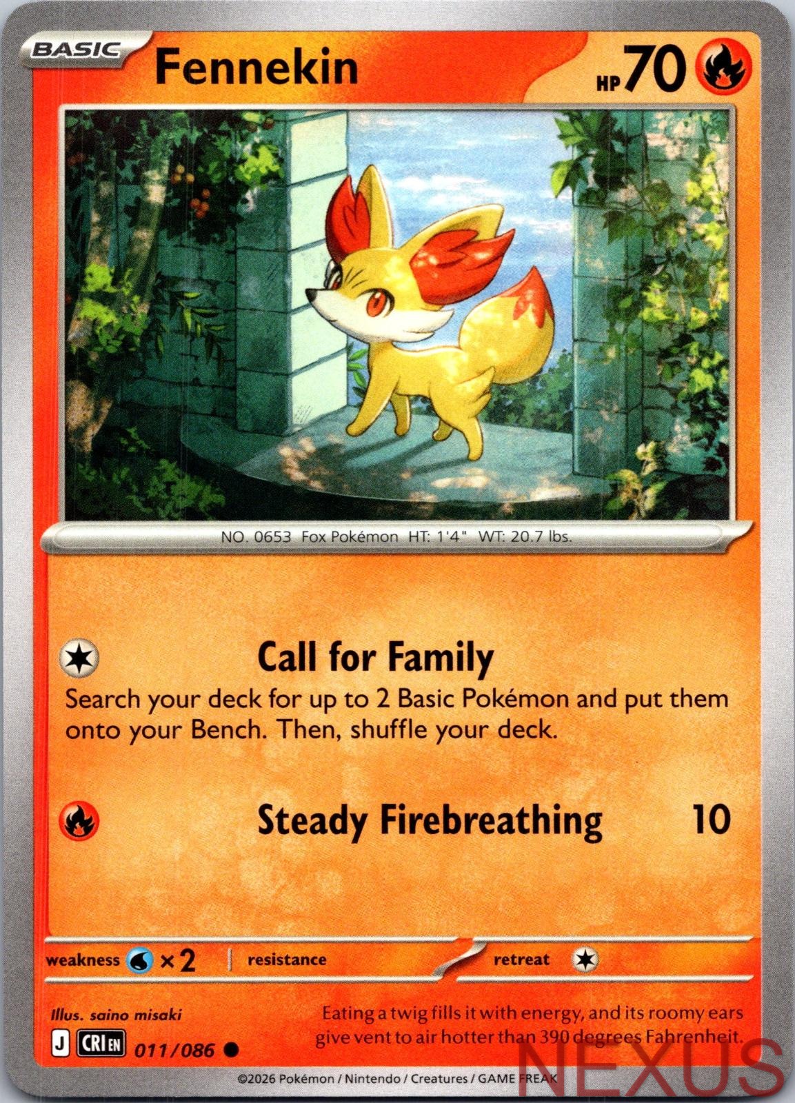 Fennekin 011/086 Common Near Mint