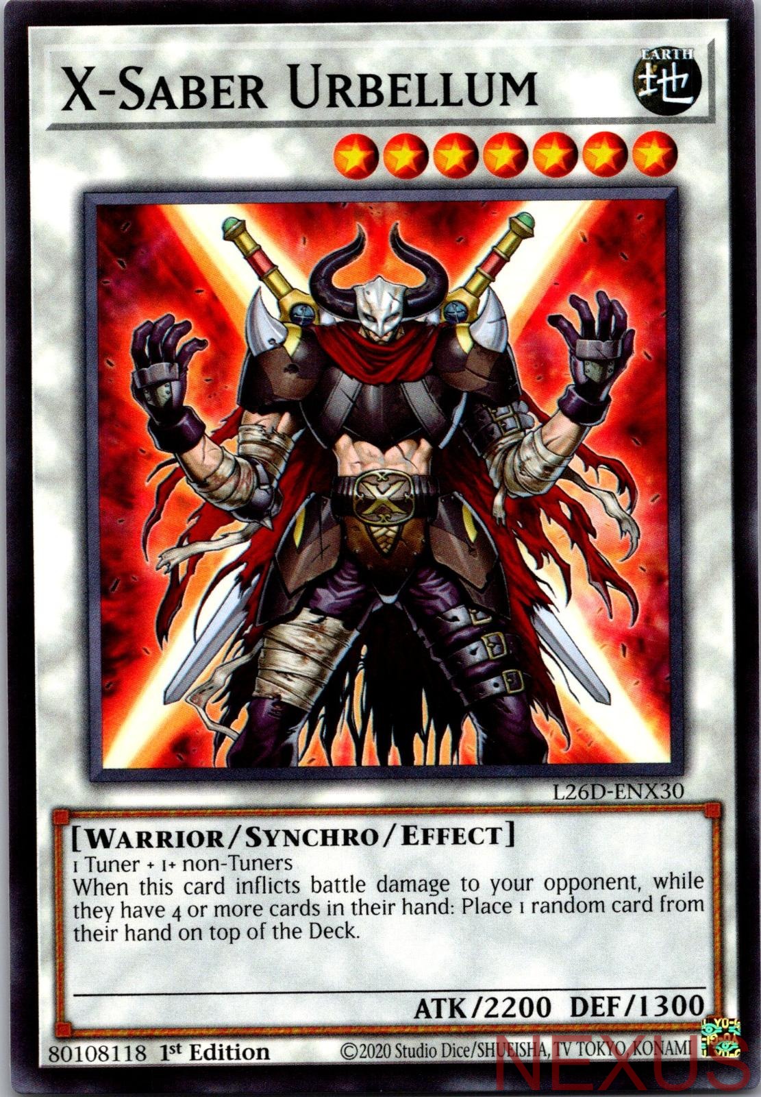 X-Saber Urbellum L26D-ENX30 Common Legendary Modern Decks 2026 1st Edition NM