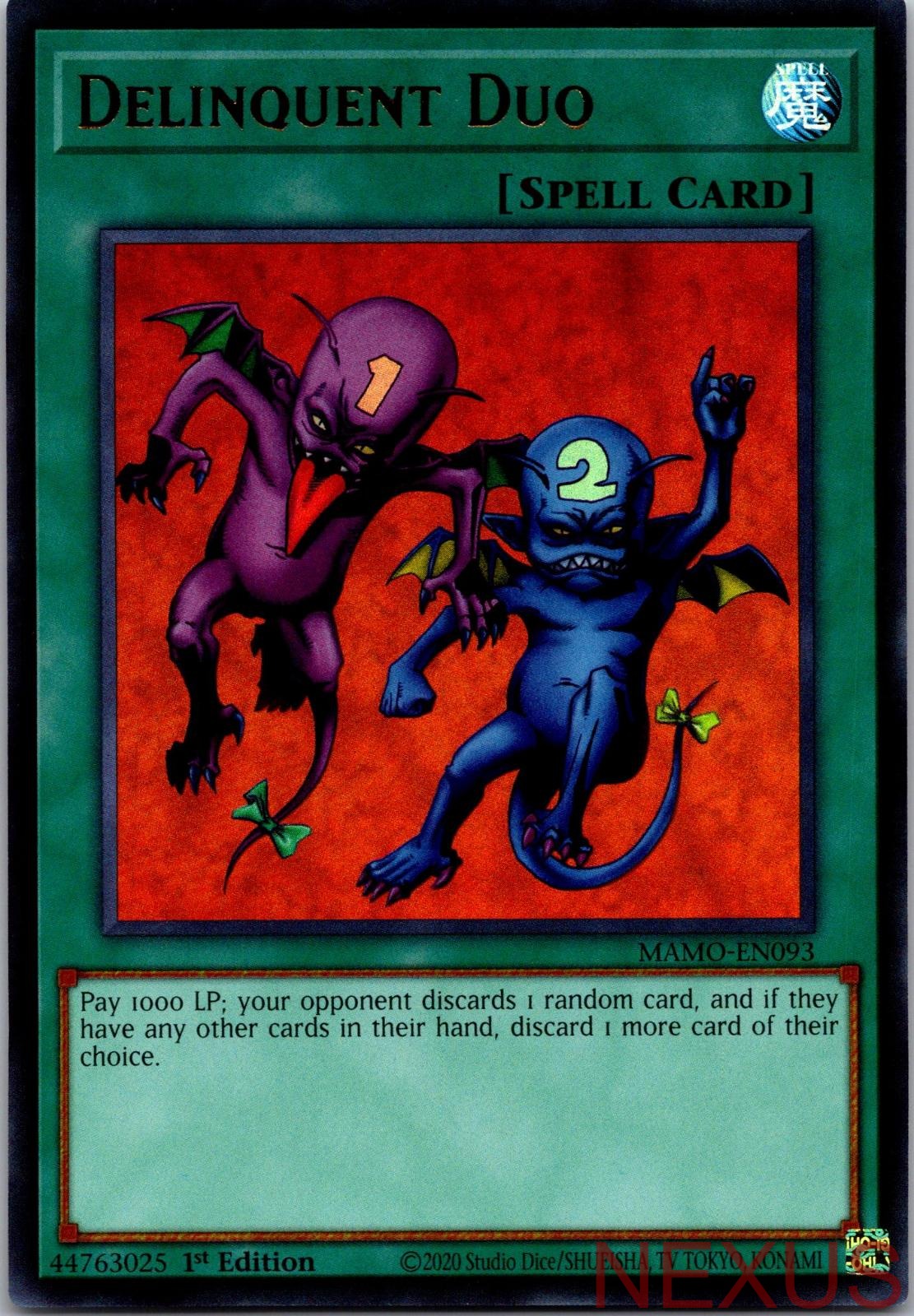 Delinquent Duo MAMO-EN093 Magnificent Monsters Yu-Gi-Oh 1st Edition NM