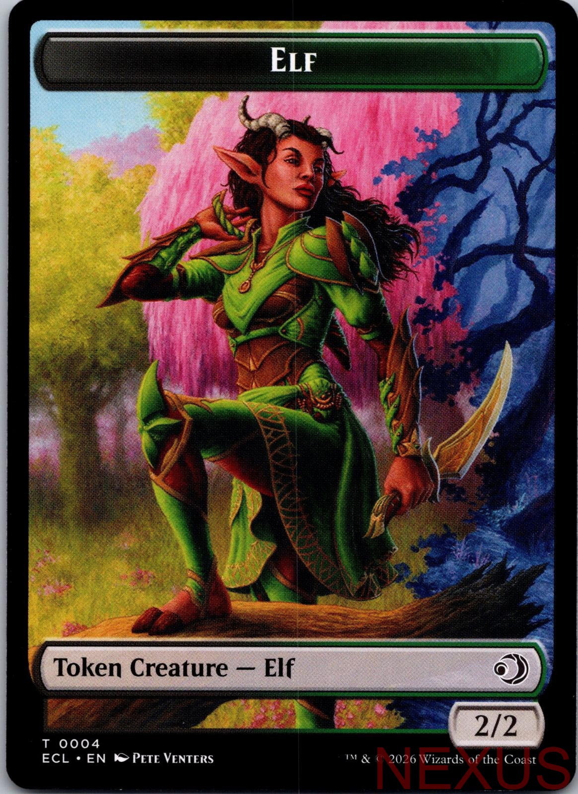 Elf // Kithkin (0007) Double-Sided Token 4 // 7 Token Near Mint