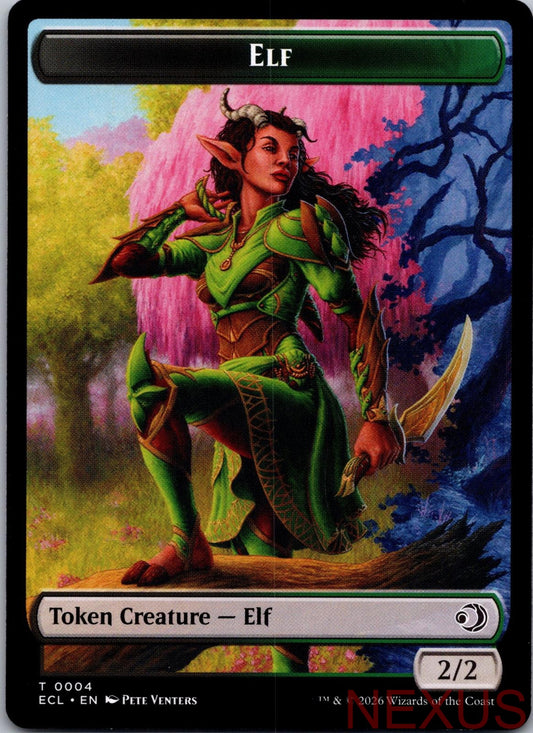 Elf // Kithkin (0007) Double-Sided Token 4 // 7 Token Near Mint