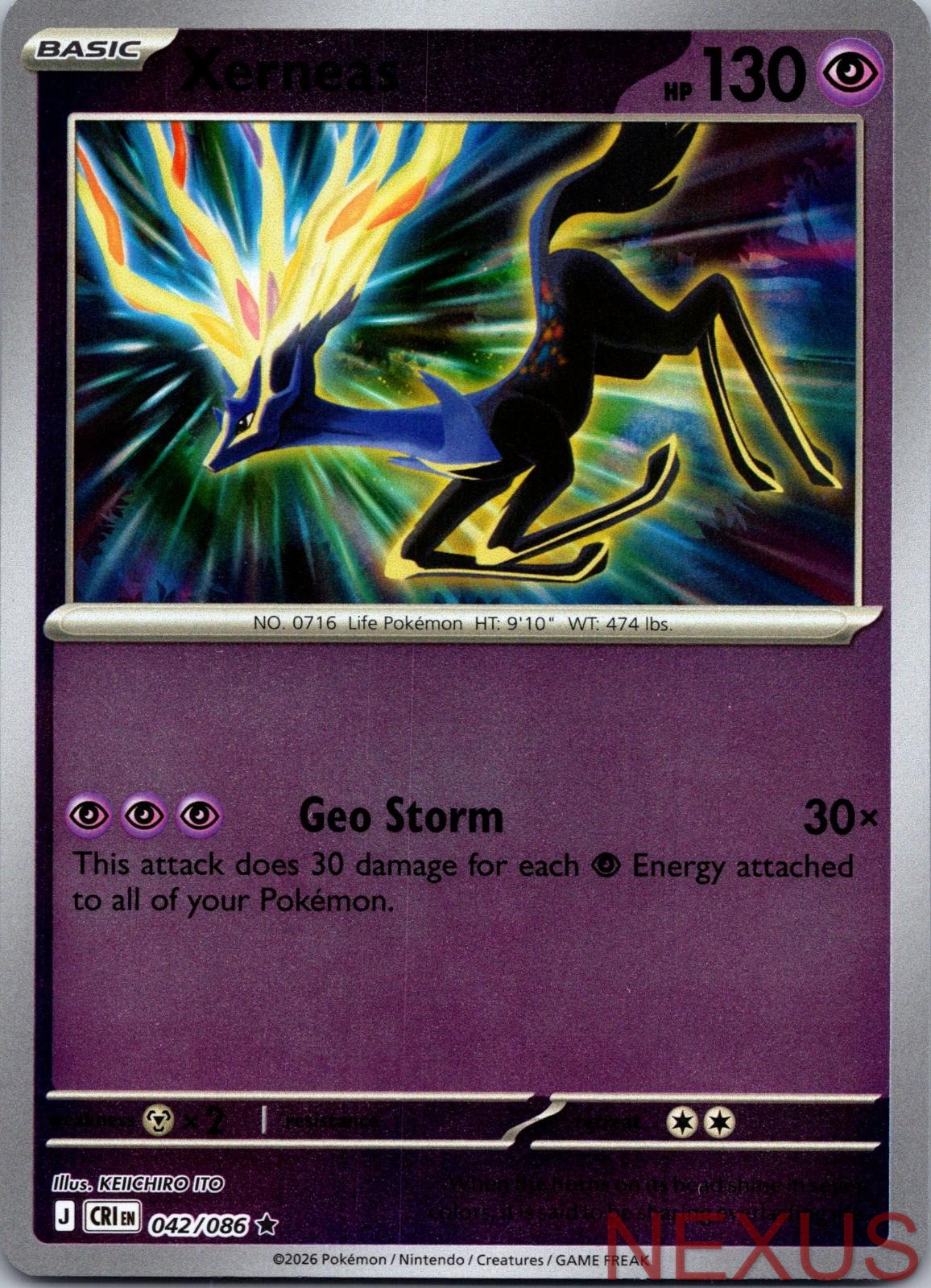 Xerneas 042/086 Rare Reverse Holo Near Mint