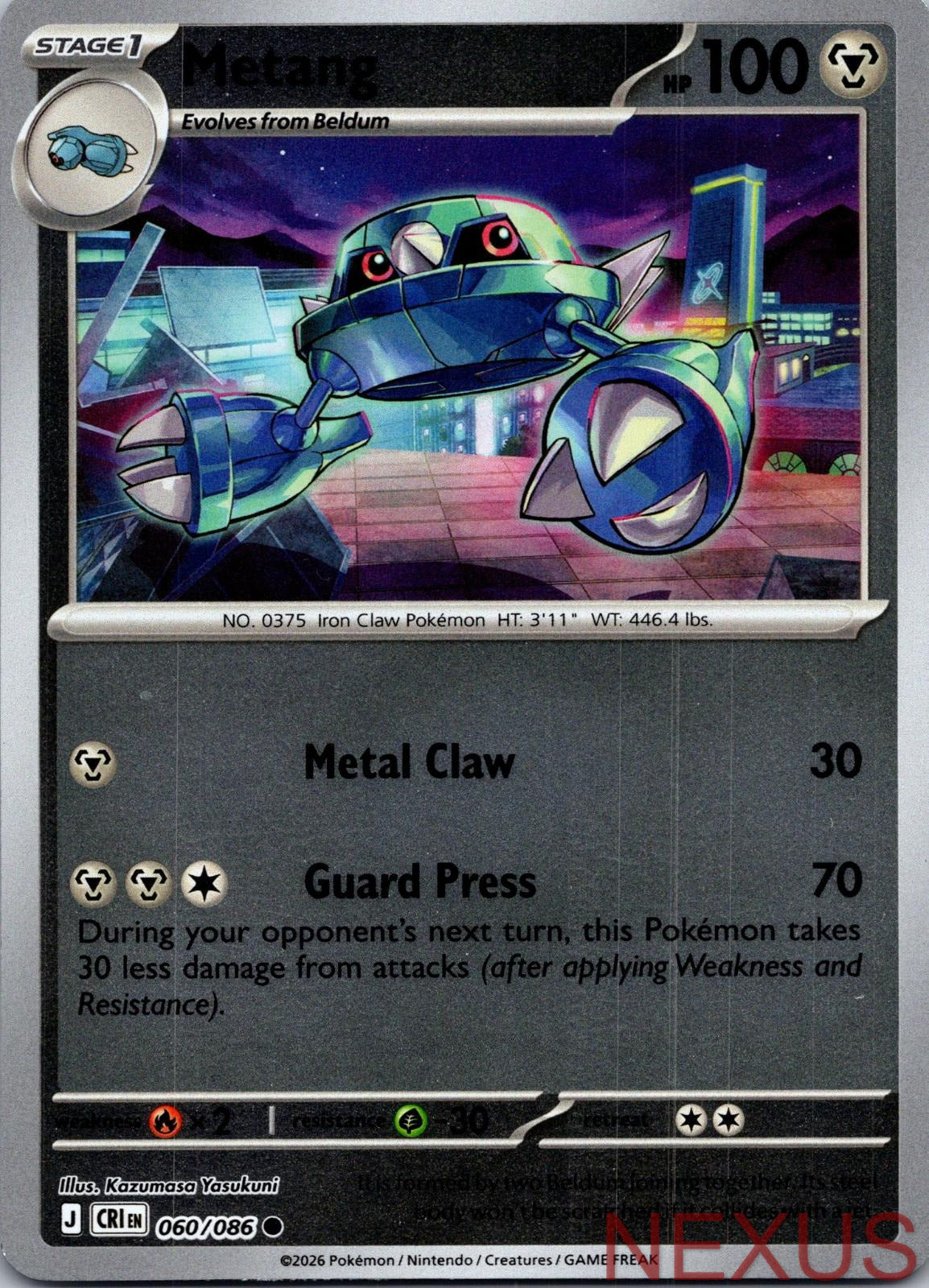 Metang 060/086 Common Reverse Holo Near Mint