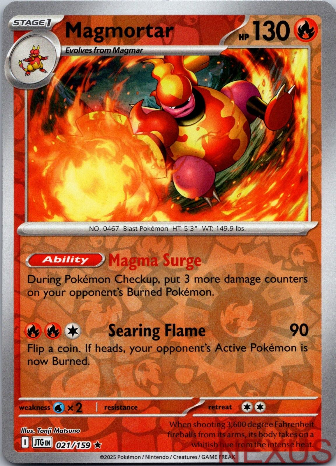Magmortar 021/159 Rare Reverse Holo Near Mint