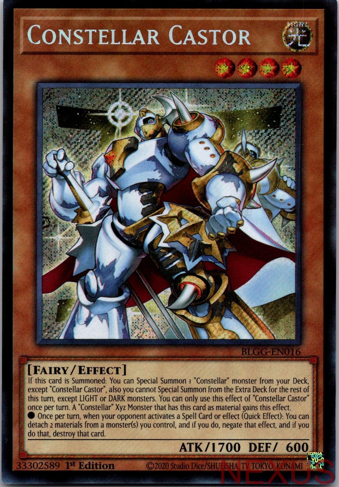 Constellar Castor BLGG-EN016 Secret Rare 1st Edition Near Mint