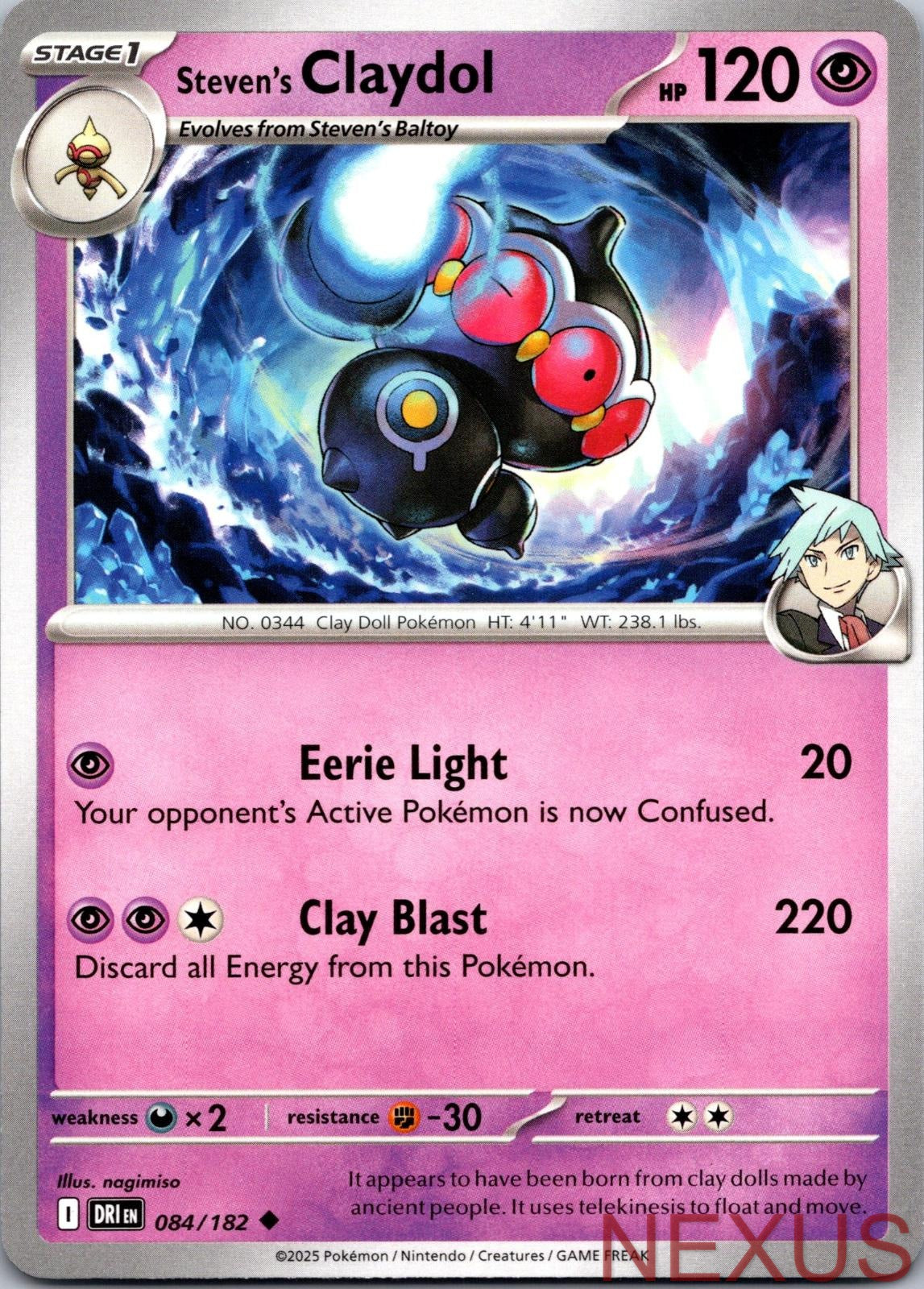 Steven's Claydol 084/182 Uncommon Near Mint
