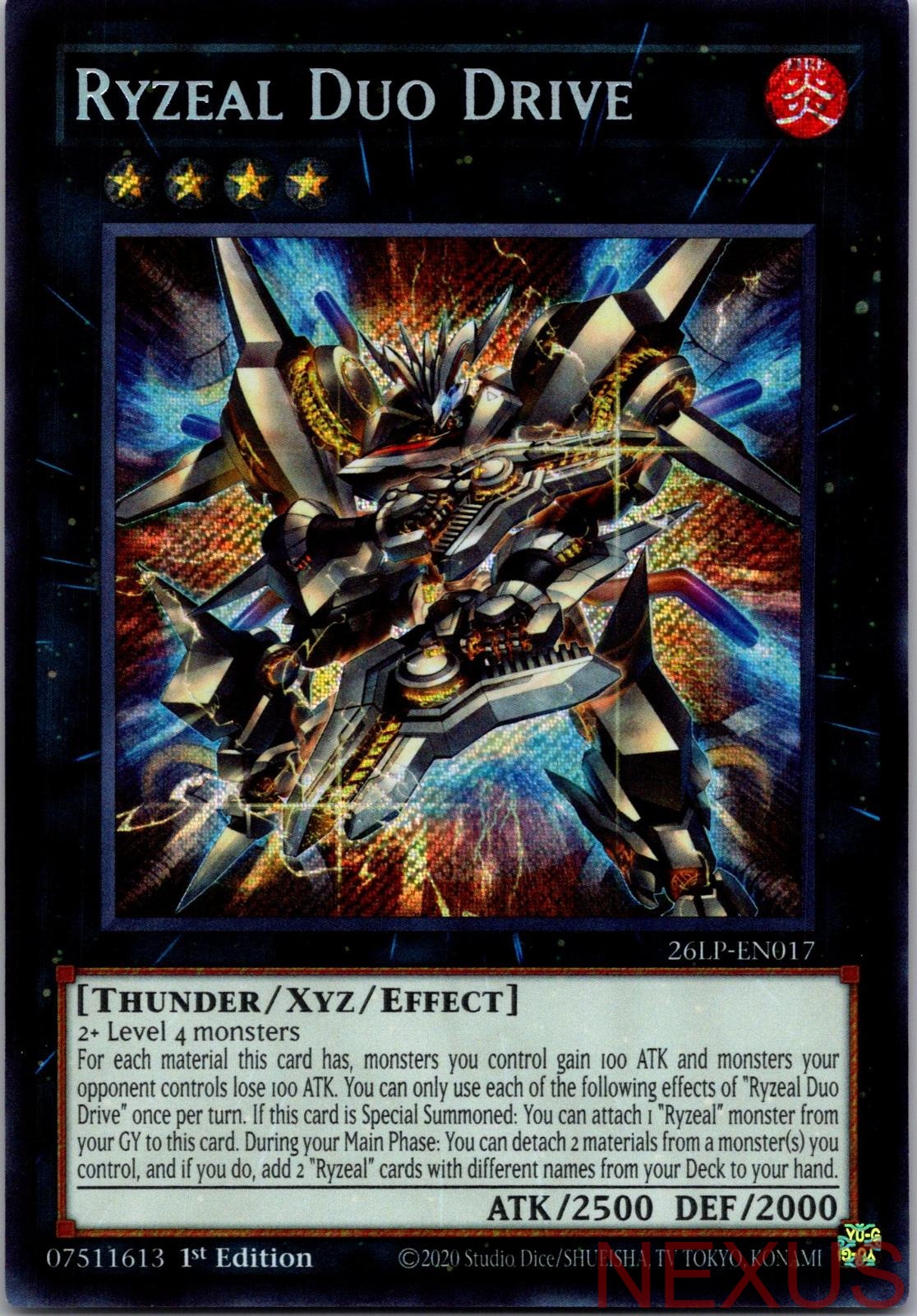 Ryzeal Duo Drive (Secret Rare) 26LP-EN017 Secret Rare 1st Edition Near Mint