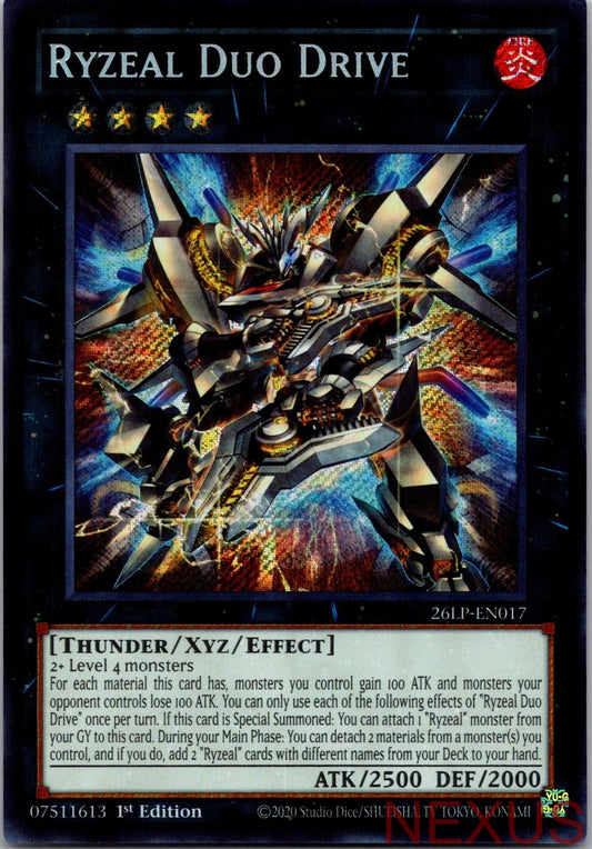 Ryzeal Duo Drive (Secret Rare) 26LP-EN017 Secret Rare 1st Edition Near Mint