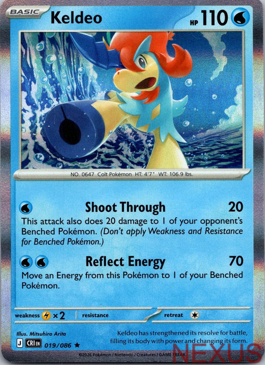 Keldeo 019/086 Rare Holo Near Mint