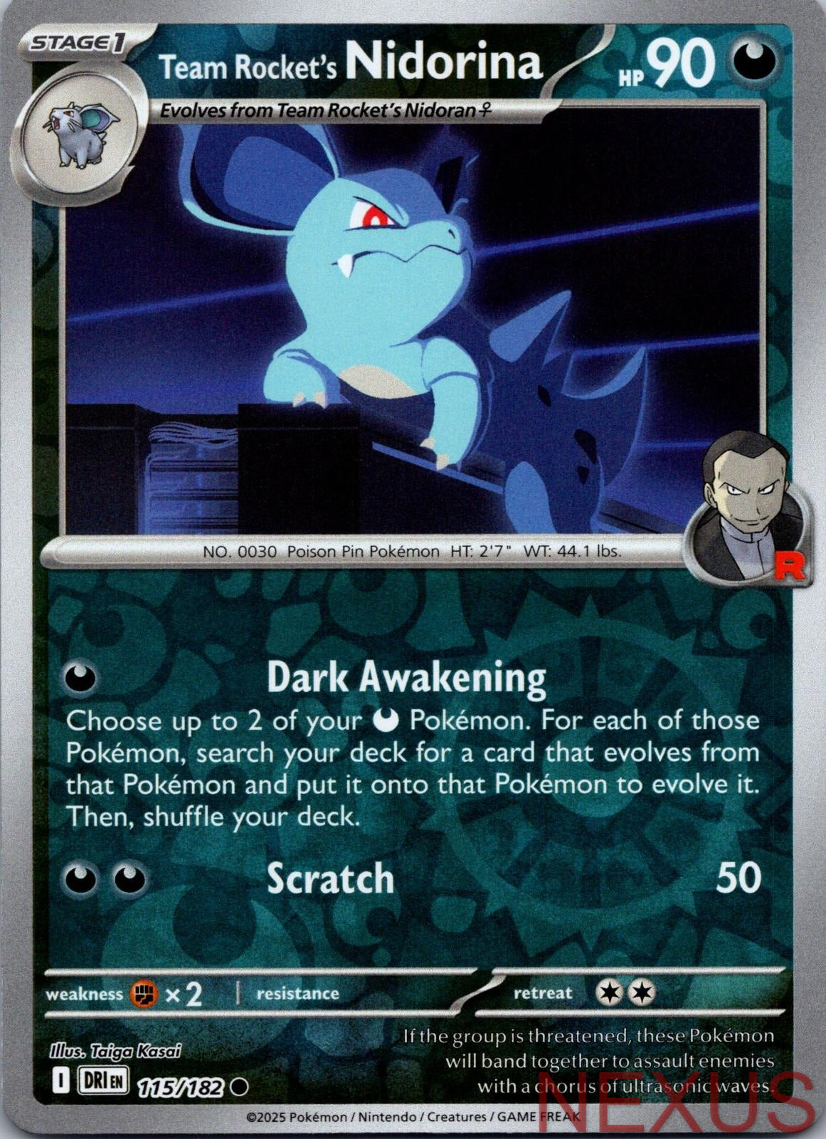 Team Rocket's Nidorina 115/182 Common Near Mint