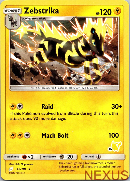 Zebstrika - 45/181 (#16 Pikachu Stamped) 045/181 Promo Near Mint