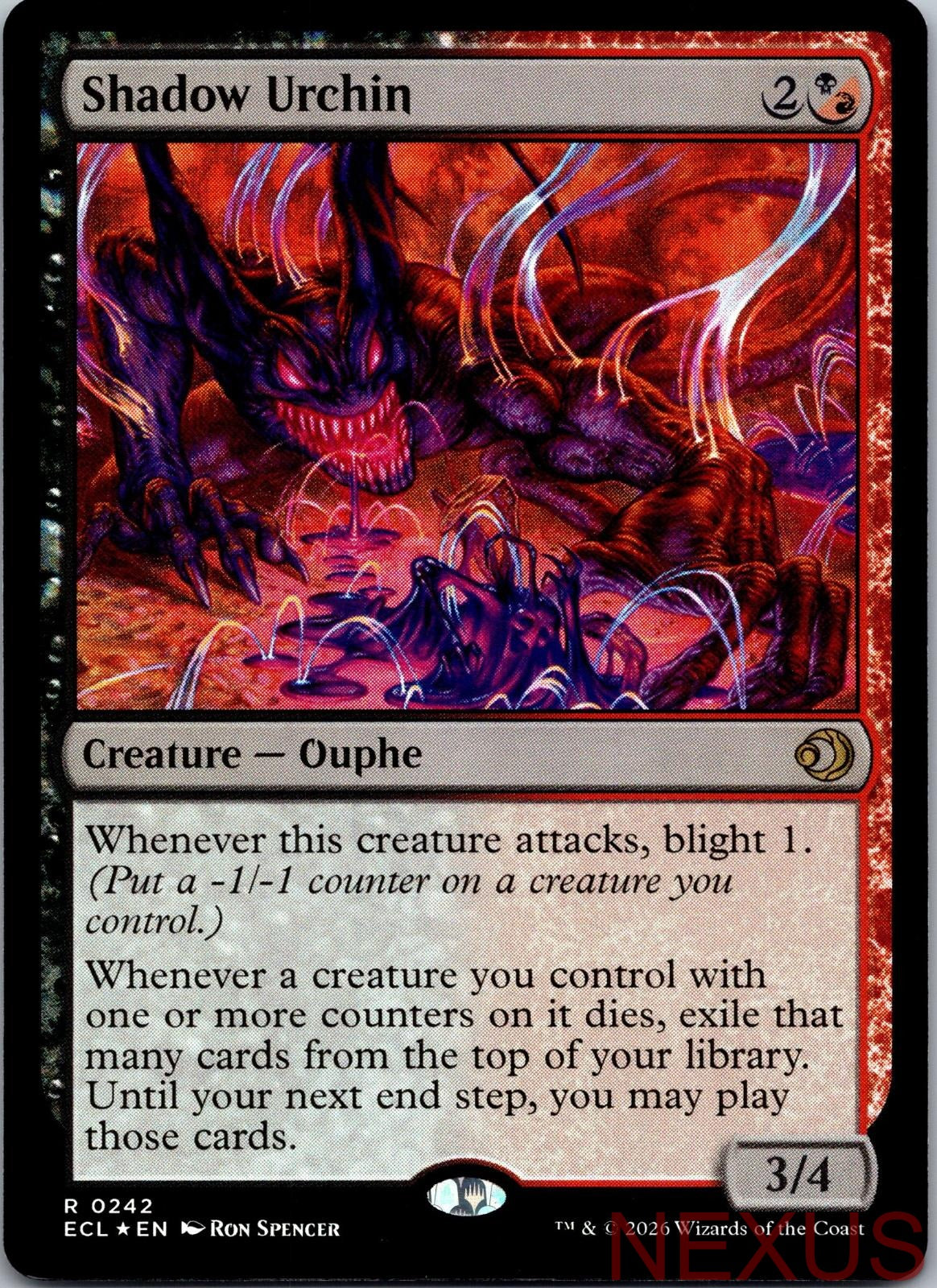 Shadow Urchin 242 Rare Foil Near Mint