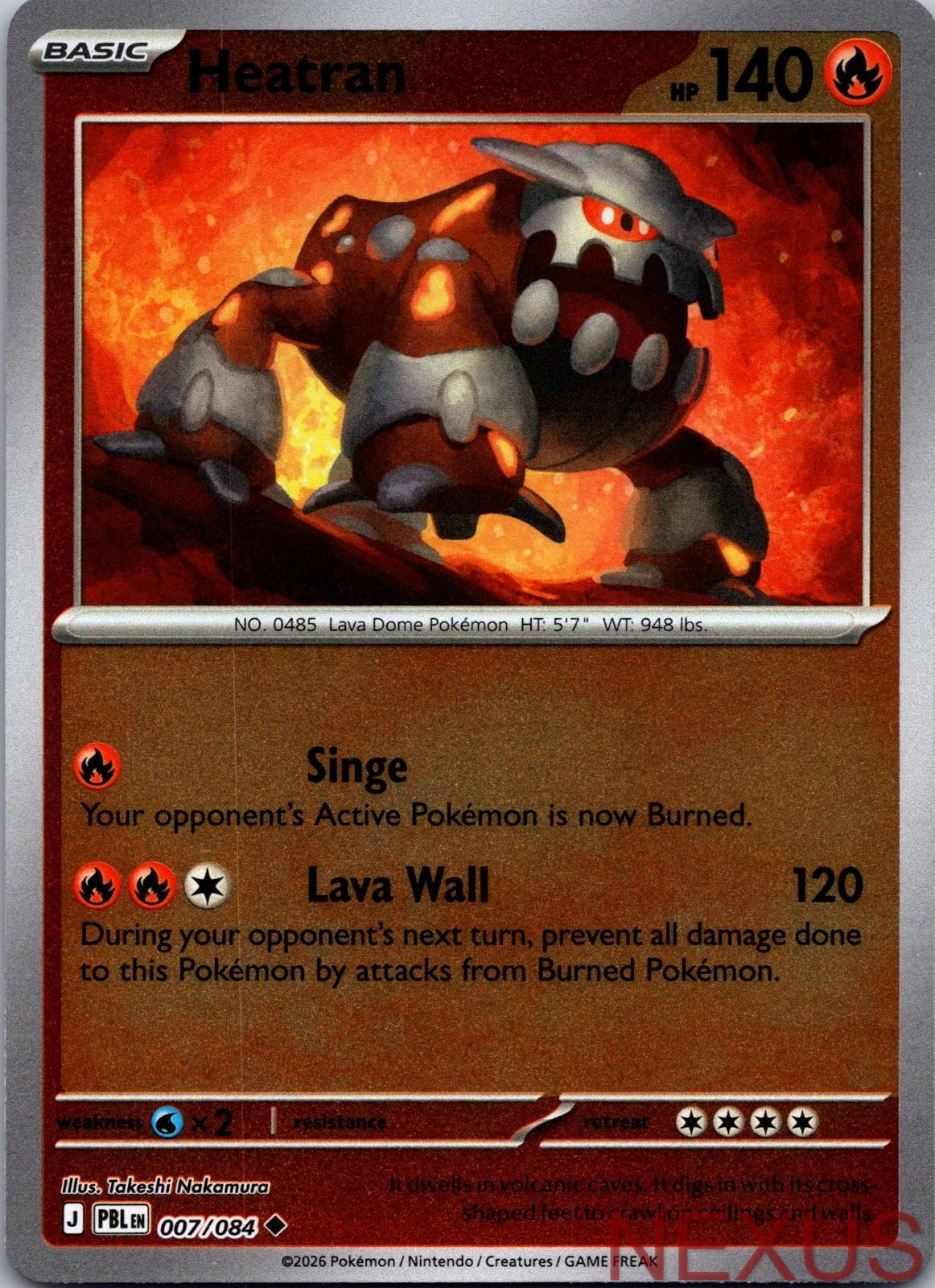 Heatran 007/084 Uncommon Reverse Holo Near Mint