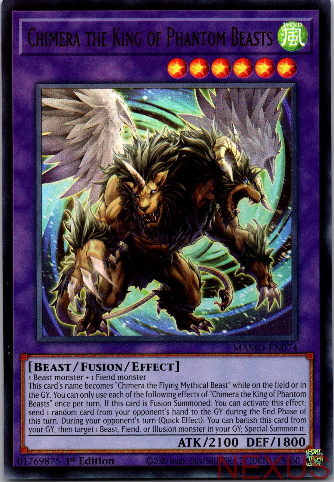 Chimera the King of Phantom Beasts MAMO-EN074 Ultra Rare 1st Edition Near Mint